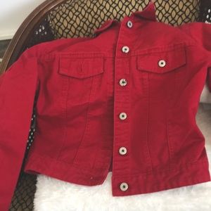 Gap red denim jacket
